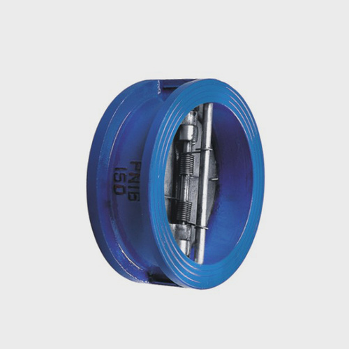 Wafer butterfly double disc check valve
