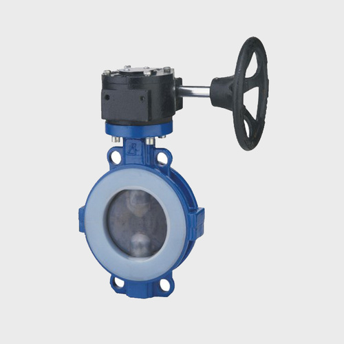 Wafer type fluorine lined butterfly valve